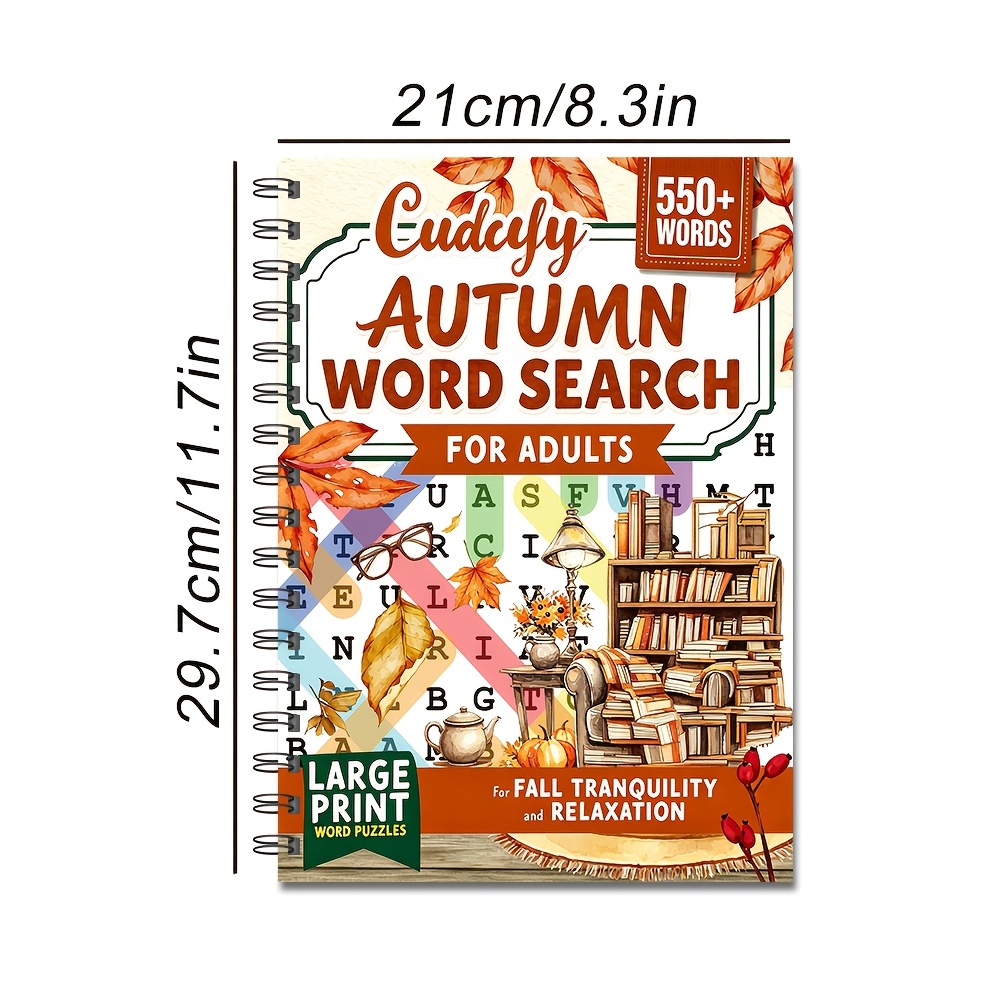 TEMU Puzzle Maze Puzzle 2027 English Fall Leisure Games Puzzle Book For Adults New Theme Spiral-bound Book Puzzle Books For Adults And Seniors, Large