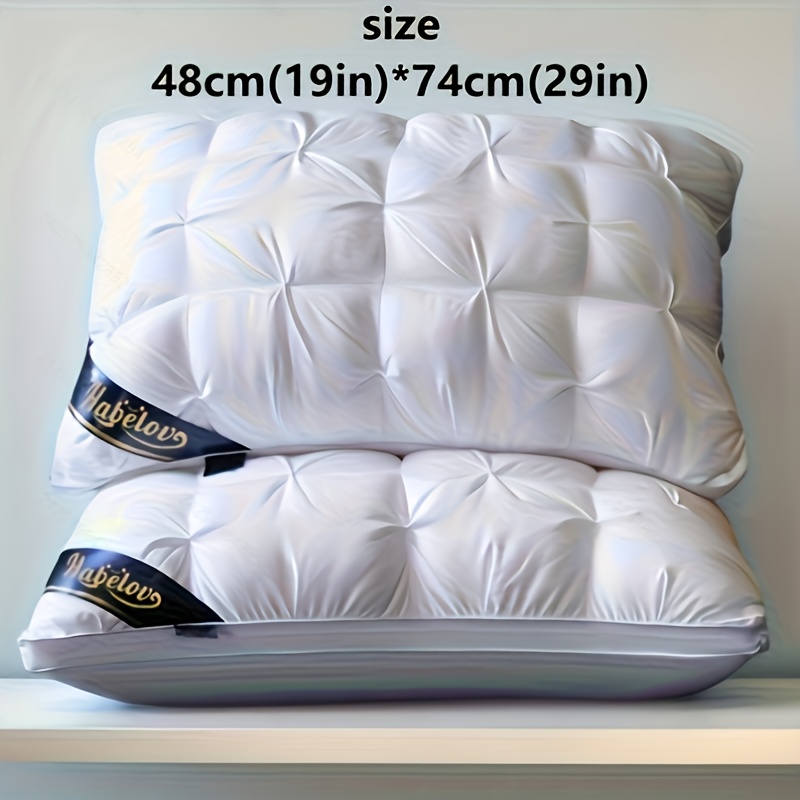 1/2 Luxury Hotel Quality Pillow, Deep Sleep Neck Support, Four Seasons Non-Collapsing High Pillow Core, Hypoallergenic Polyester Fiber Cover, Modern Pillow Design | Soft Texture End, Sleeping Pillow, Cooling Pillow, Neck Pillow, Gift