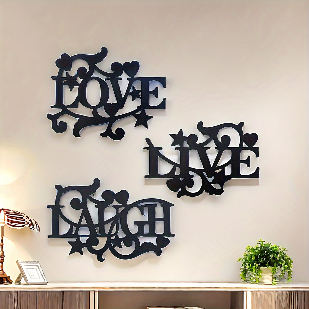 

Elegant Metal Walls The Of"love, Live, Laugh" With The Fluffy Black-inspired Adorning , Bedroom, Kitchen And Stylish Family Art