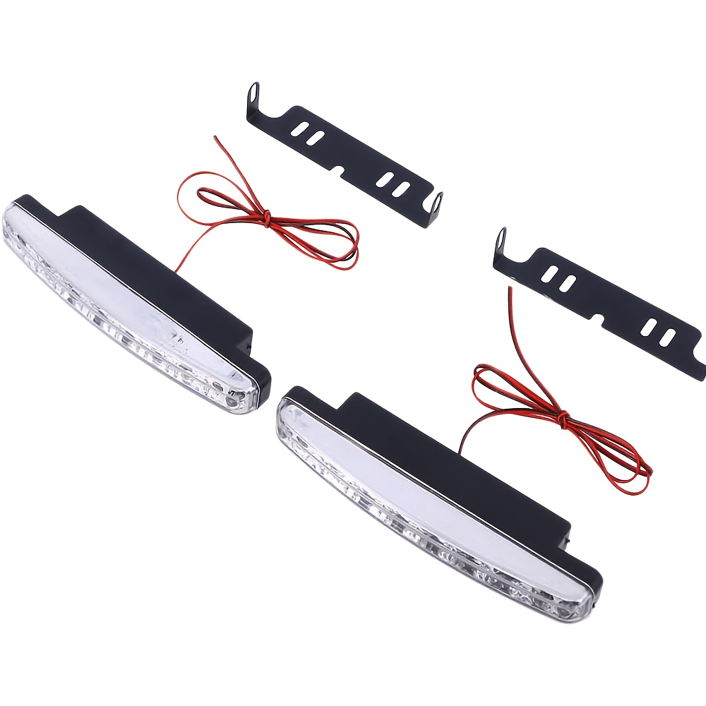 TEMU Luci di diurna, luci a , luci diurne per veicoli ad con 8 LED, luci diurne LED bianche DRL per autoveicoli, luci monocromatiche universali ad