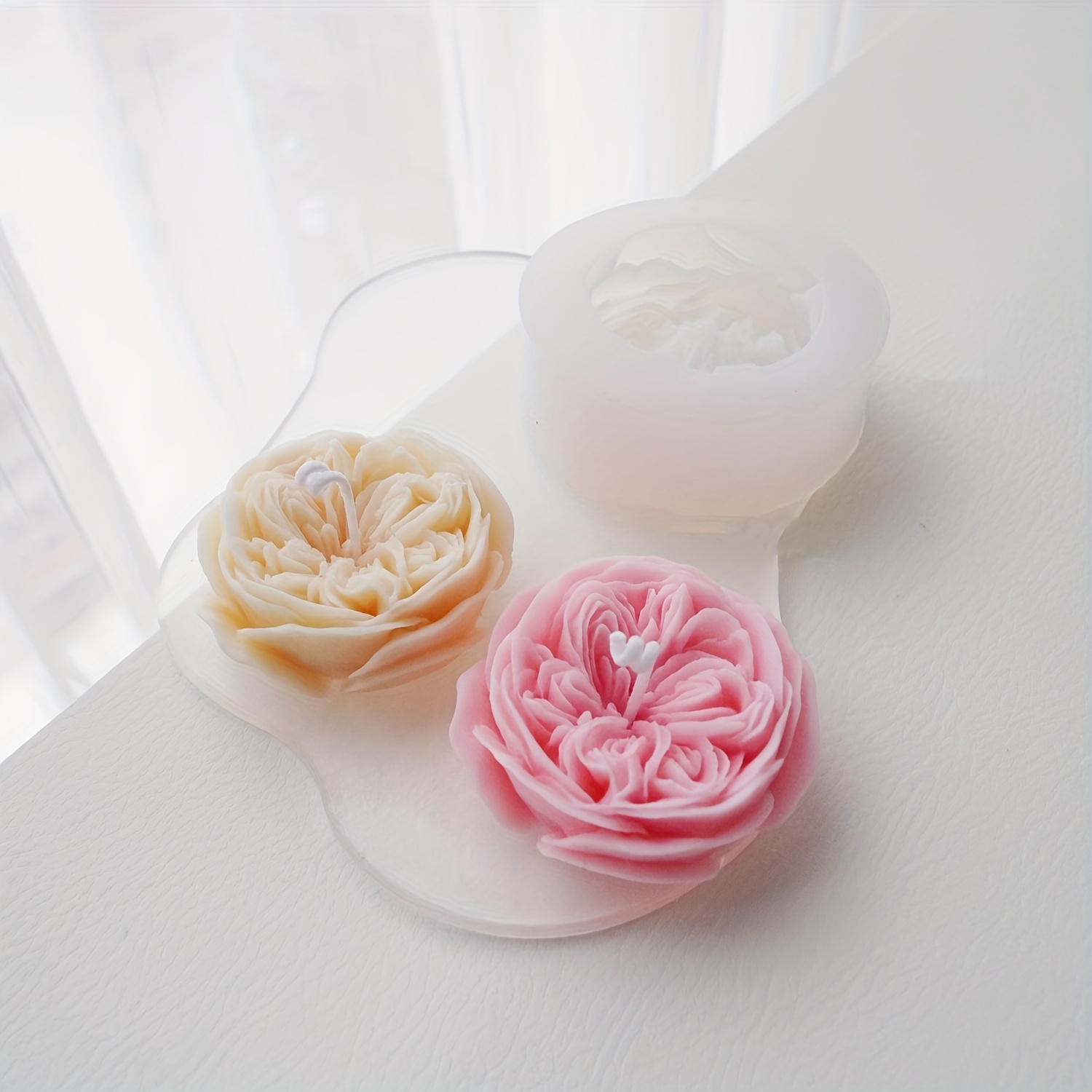 

1pc Rose Candle Silicone Mold, Handmade Flowers Candle Soap Mold, For Diy Valentine's Day Birthday Gifts Craft Home Decor