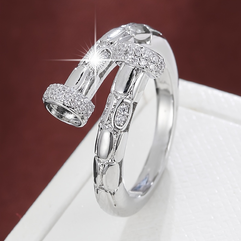 Adjustable Geometric Openwork Women's Ring Minimalist Golden Plated Jewelry
