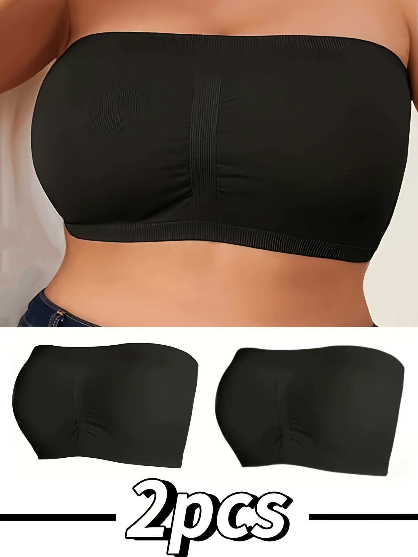 seamless strapless bandeau bra women comfortable high Temu New