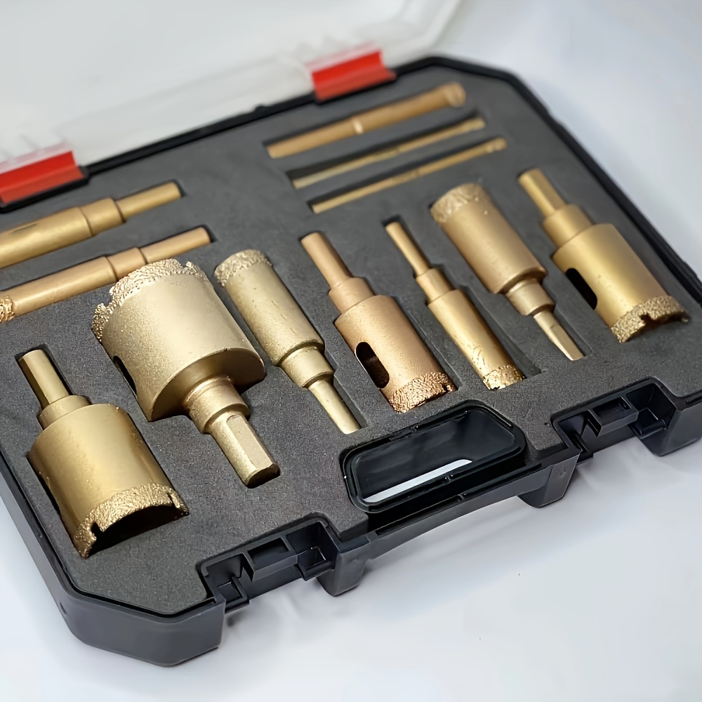 set of 12 diamond drill bits for glass marble and stone   a   kit ranging from 6 to   along with hand tools for   and ceramic details 0