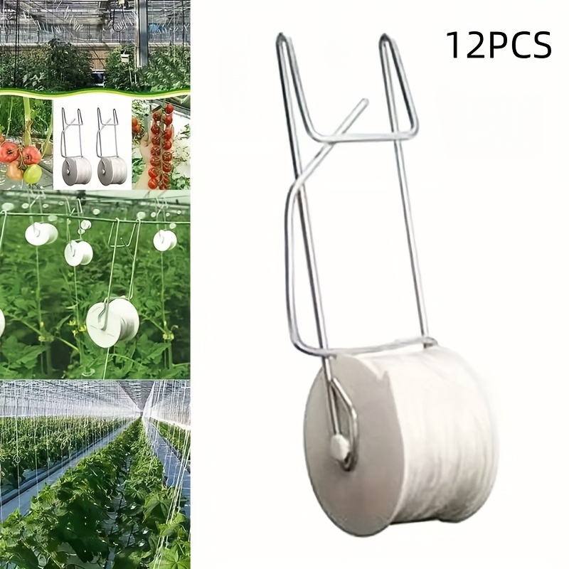 E-shop 12/22 Stück Gewächshaus-Tomatenrollenhaken, Gartenrankenstützhaken, weißes Rollendesign, stammfest, geeignet für /Tomaten/Gurken/Chili andere