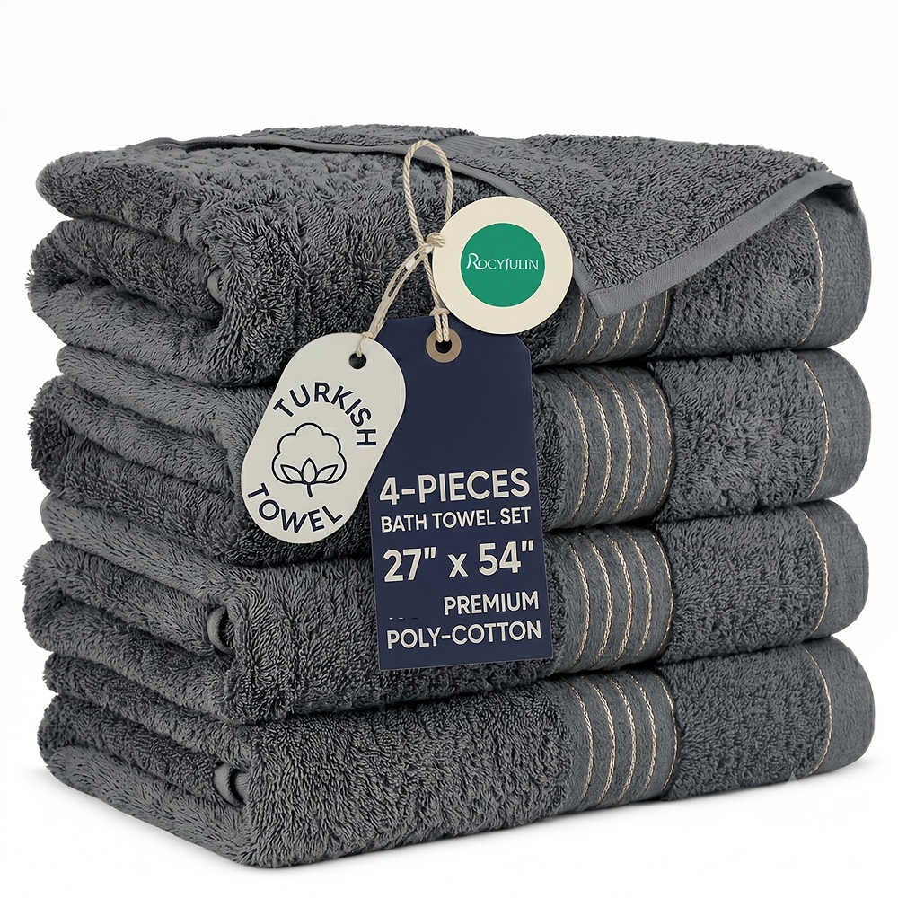 TEMU Plush Cotton Bath Towel - , Absorbent & Quick-dry. Thick For Cosy Warmth, Ideal For Australian Winter Baths. , Machine Washable, Generously