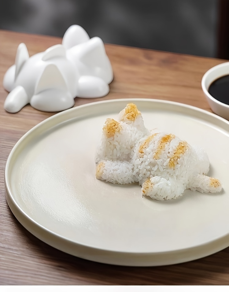 adorable cat shaped rice mold   sushi and seaweed rolls holds 200g rice ideal for home kitchen picnics and bento boxes details 1