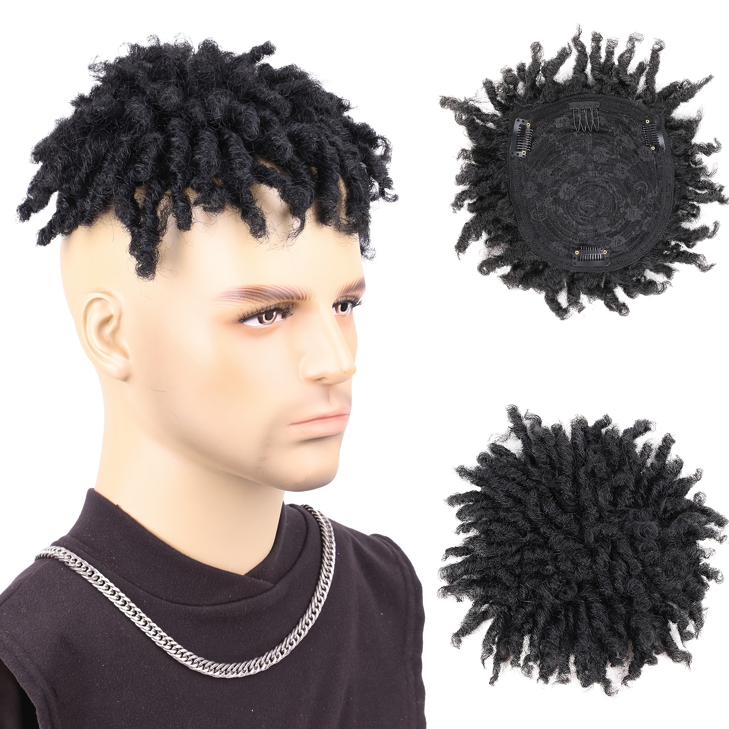 Image of Hair Dreadlocks Wig, Unisex - Heat-resistant Short Dreadlocks With Hairpins, Clip-on African Dreadlocks Hair Extensions, Suitable For Daily Wear
