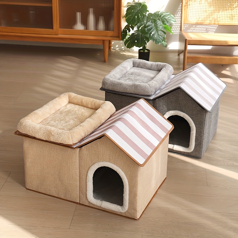 cat bed   universal pet house comfortable sleep cat villa foldable portable cat cottage Product details 0