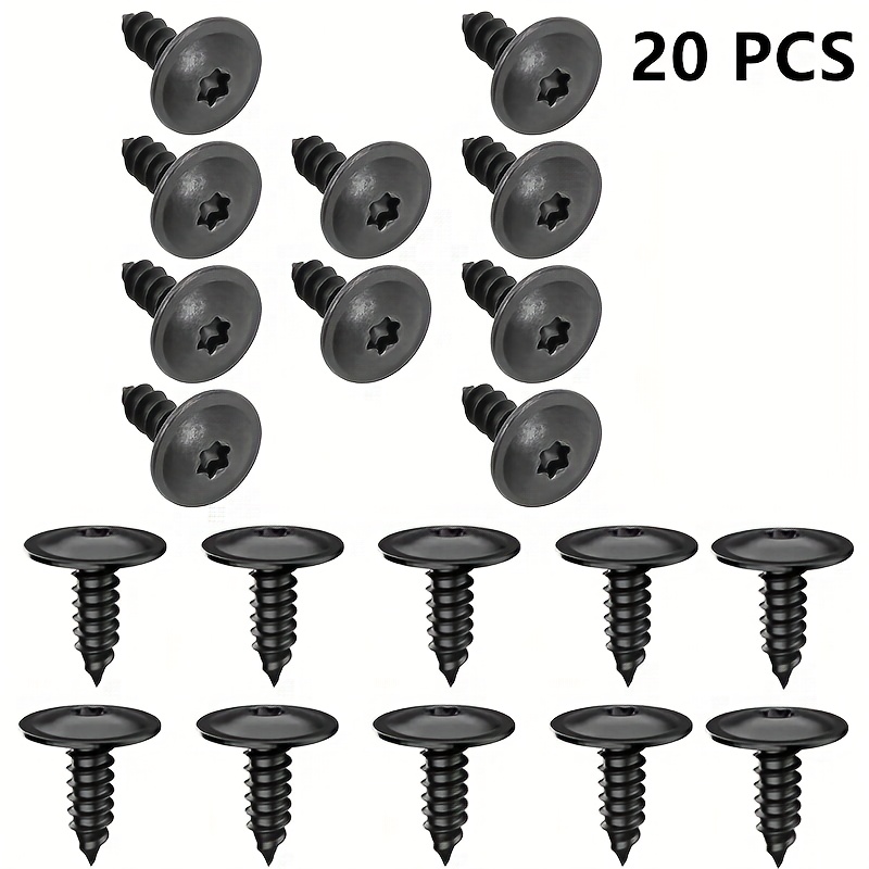 Image of 20pcs Car Clips Fastener Tapping Screws For Vw Golf 4 5 6 7 Mk3 Mk4 Mk5 Mk6 Bora Cc B6 B5 - Durable Iron Construction, , For Car Accessories, Car Screws, Vehicle Maintenance, Sleek Metallic Finish