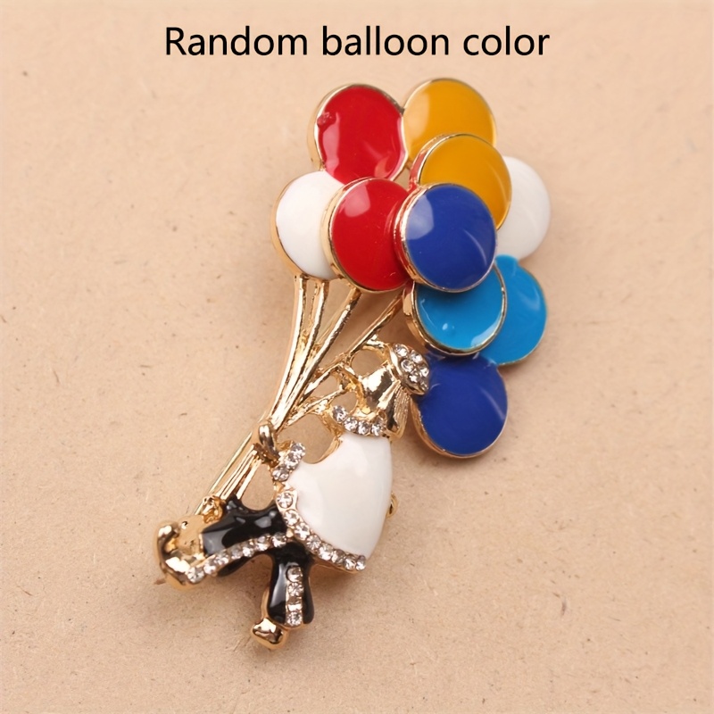 TEMU 1pc Vintage Enamel Clown Brooch, Random Color Rhinestone Pin, Women's Cute Metal Brooch For Scarf Bag, Daily Party Jewelry Gift