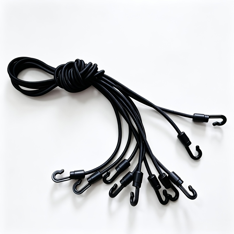 TEMU Lot de 5 sangles élastiques robustes avec crochets, cordes de fixation réglables, sangles d' pour bagages à haute élasticité, cordes de fixation