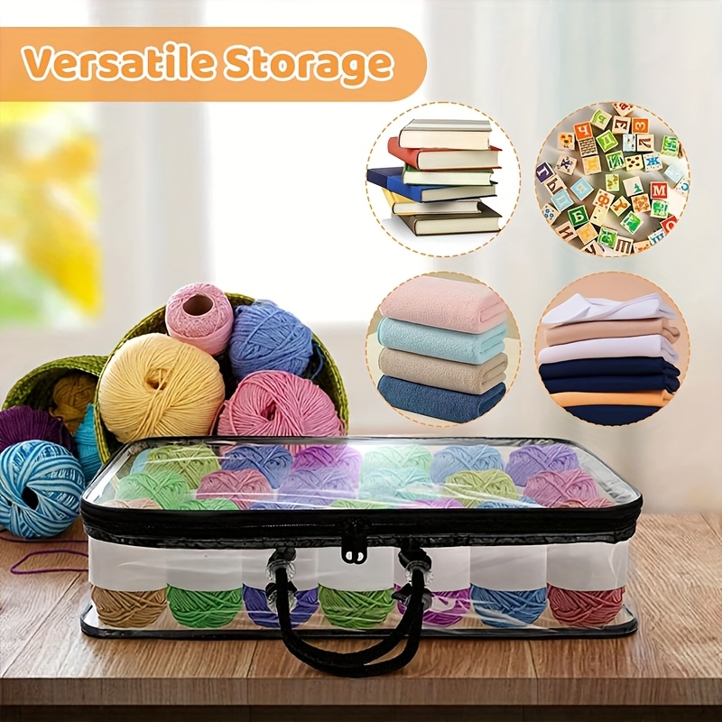 6pcs Yarn Storage Solutions with Handle Attached Transparent Mesh Bags