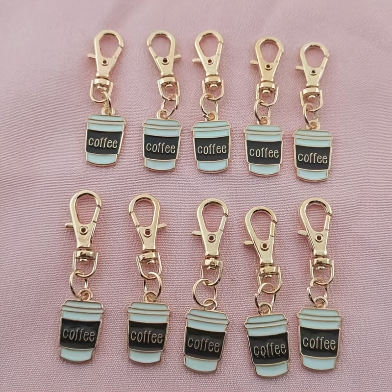 

10pcs Cup Keychain Set - Mini Alloy Bag Charms, Back To School & Birthday Gifts