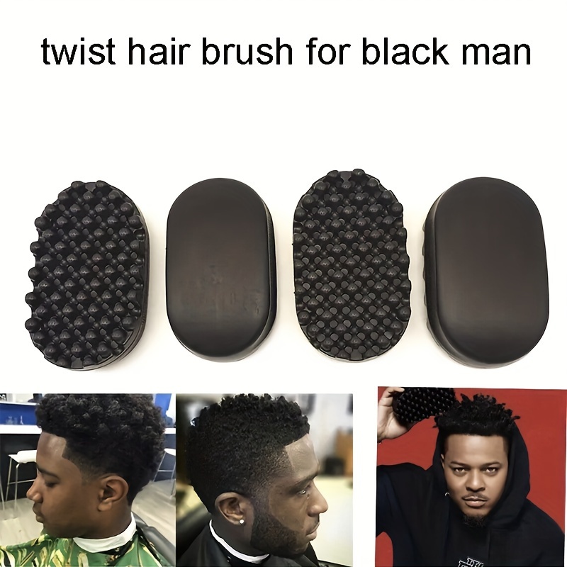a black hairbrush featuring a twisted afro comb this washable and durable curly hair sponge comb is ideal for all hair types and serves as a hair styling tool Product details 2