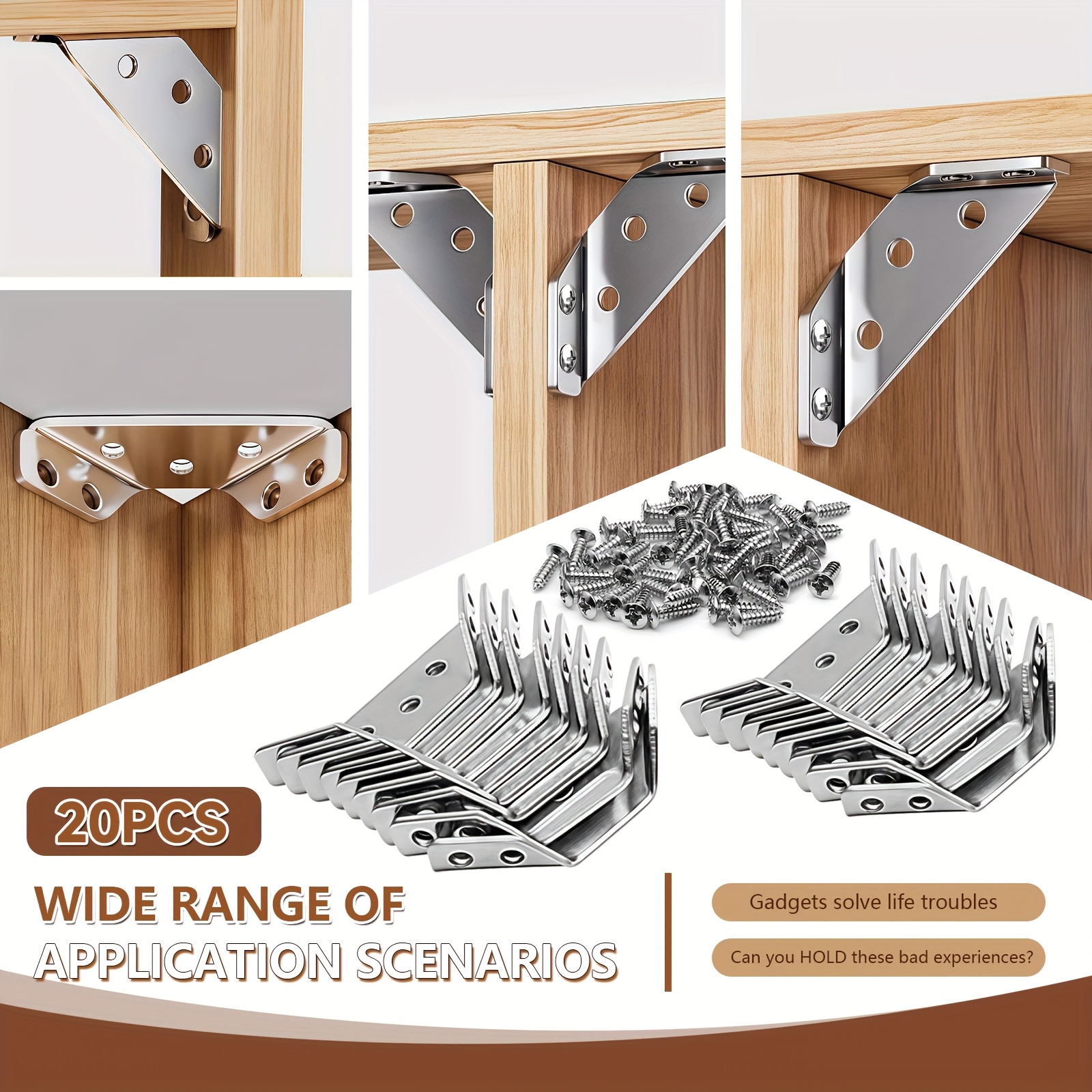 240 Heavy-duty Thickened Stainless Steel Corner Brackets, Sturdy... product image 8