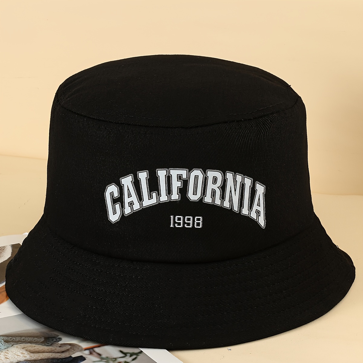 

California Slogan Printed Bucket Hat Solid Color Unisex Sun Hats Casual Lightweight Fisherman Cap For Women Men