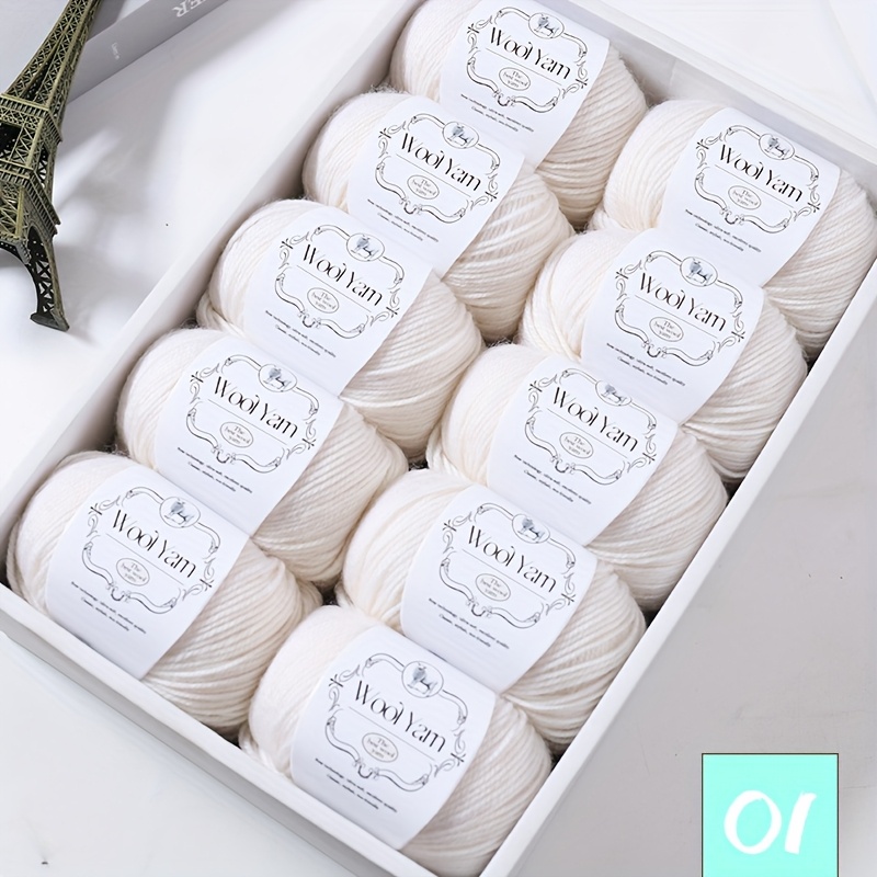 E-shop Luxuriöses 10-teiliges Set Alpaka-Garn, handgefertigtes Material geeignet für Herren- und Damen-Strickpullover, Schals, Mützen und warme