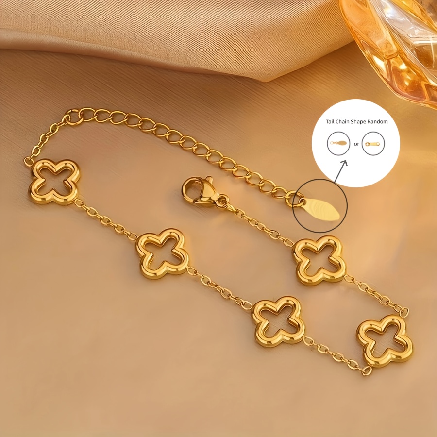 Women's 18K Gold Plated Four Leaf Clover Bracelet — Lucky Gift