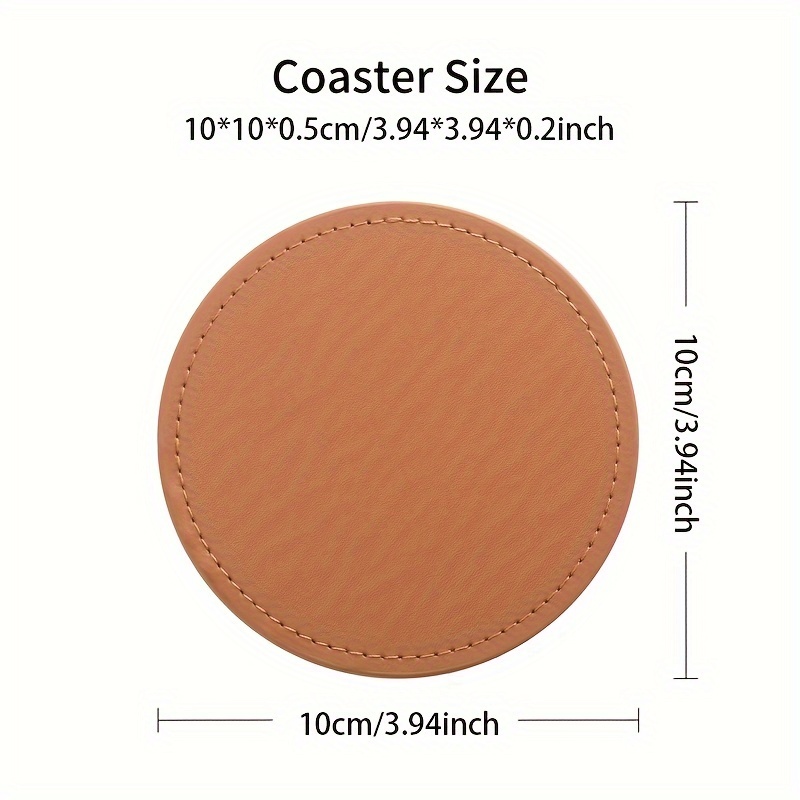 6   leather coasters with metal stand cork base coaster beverage tea cup coffee insulation mat kitchen table   leather coaster high temperature resistant insulation mat Product details 3