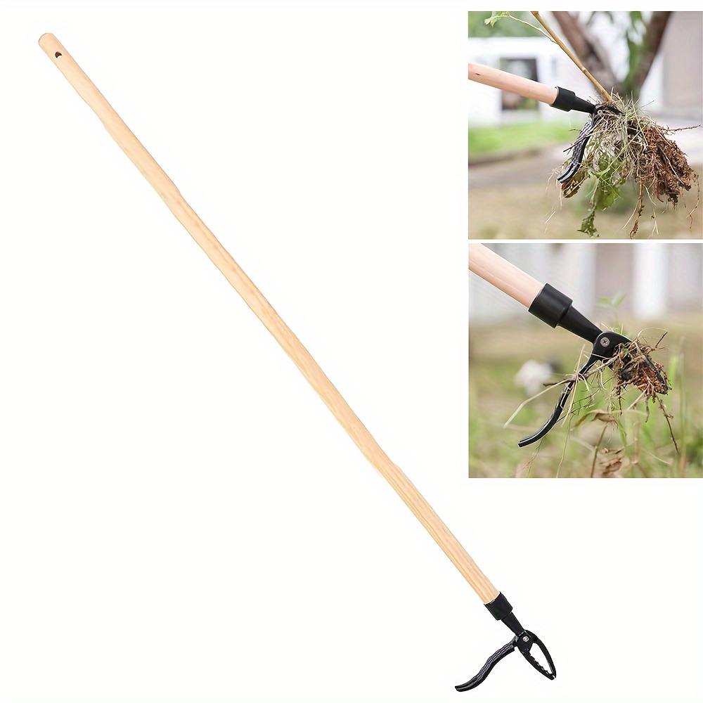 

The Original Stand Up Puller Tool With Long Handle - Made With Real Bamboo & 4-claw Steel Head Design - Easily Remove Weeds Without Bending, Pulling, Or Kneeling