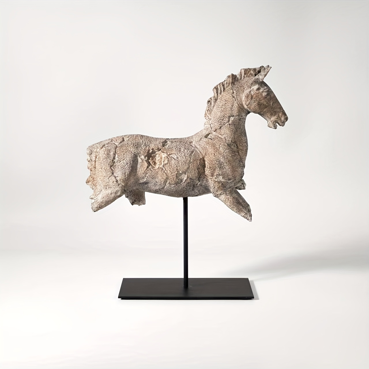 Contemporary Japanese Wabi-Sabi Style Abstract Art Horse Sculpture | Resin Statue for Home and Outdoor Decor, Suitable for Various Room Types and Holidays