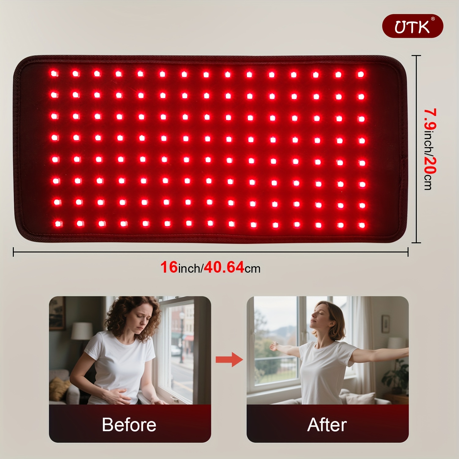 portable red light relax pad with nir deep   660nm 850nm wavelengths for     in back knees hands feet usb powered heating pad for home use men women heat pad for   adjustable strap design   joint support lightweight design   materials office workers Product details 0