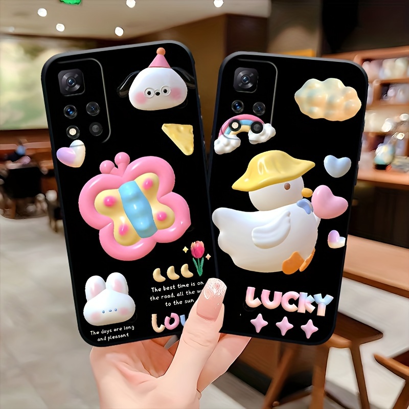 

3d Cartoon Kawaii & Butterfly Soft Tpu Phone Cases For Xiaomi Redmi 9/10/12 Series And Note 9s/10/11/12 Pro - Cute Protective Covers For Couples And Friends - Fun Quirky Designs