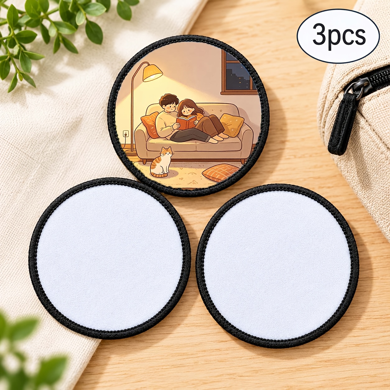 TEMU 1/3pcs Custom Photo Heat Transfer Patches (non-embroidery) Personalized Photo Round Stickers, 8 X 8cm Custom Photo Durable, Suitable For Diy
