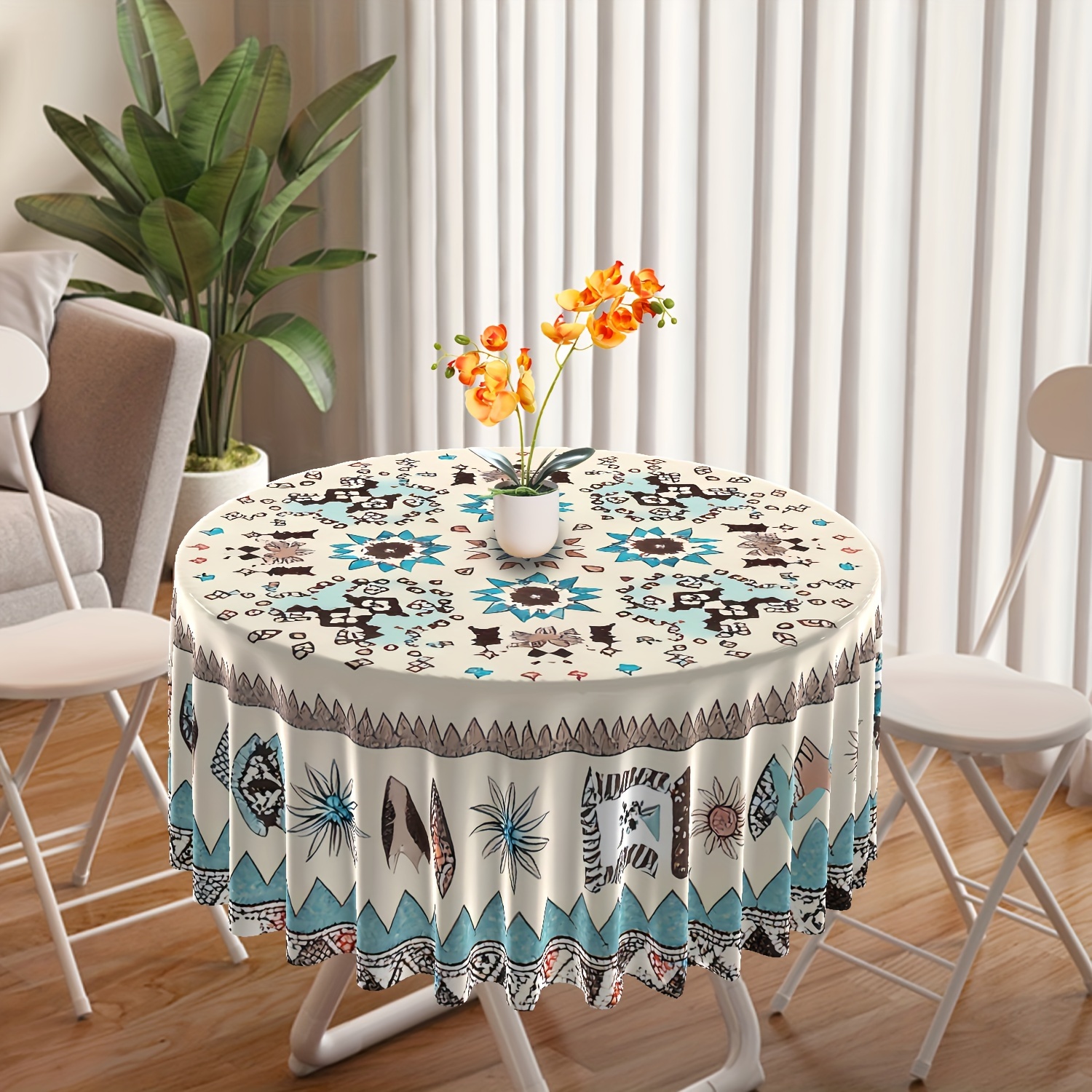 runder tischläufer vintage stil blumenmuster 63 zoll/160cm