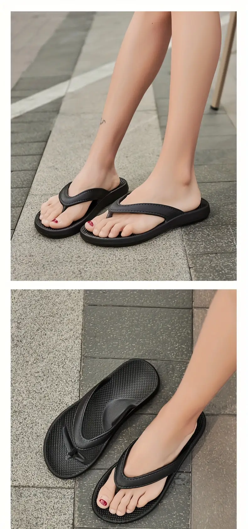 womens elegant arch support flip flops slip on sandals with eva soft cushioned summer beach slippers in white casual footwear slipon footwear durable traction footwear Product details 5