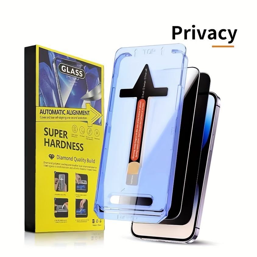 

2pcs Tempered Glass Screen Protectors For Series Phones, With Privacy Feature (optional). Automatically Prevents Dust, Easy Installation Without Bubbles.