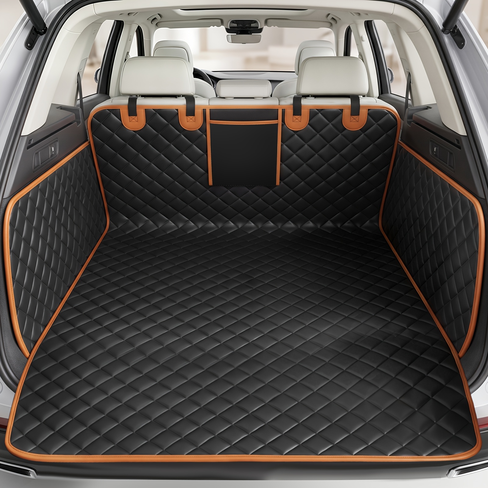 TEMU Trunk Pet Mat, New Car Pet Bed Diamond Quilting Wear-resistant Anti-scratch Pet Mat, Luxurious Foldable Dog Seat Cover, Rear Seat Anti-slip Car