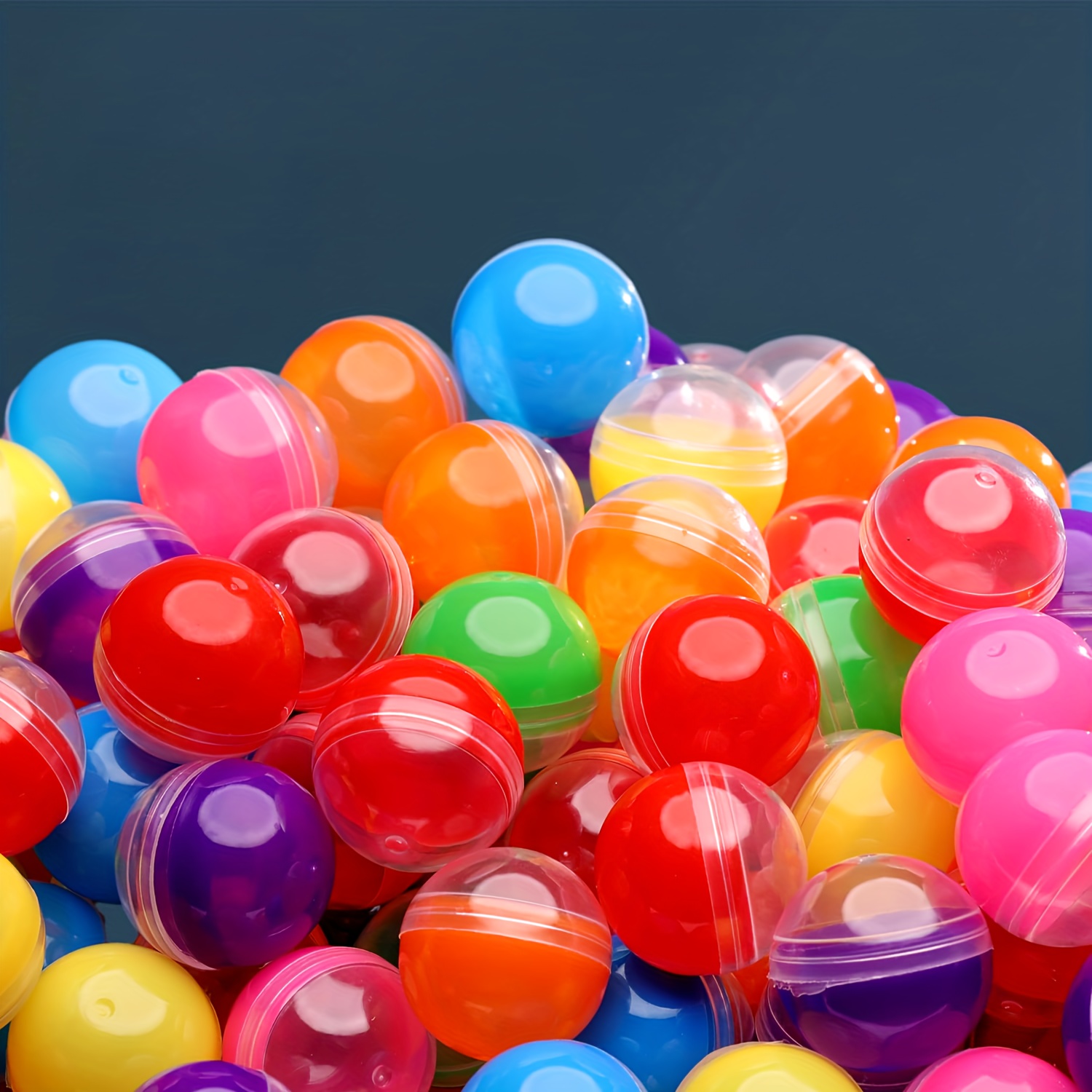 Colorful Plastic Capsules - 1.26 Inch Size - Perfect for Vending Machines, Bath Bombs, Lottery, and Festive Gifts