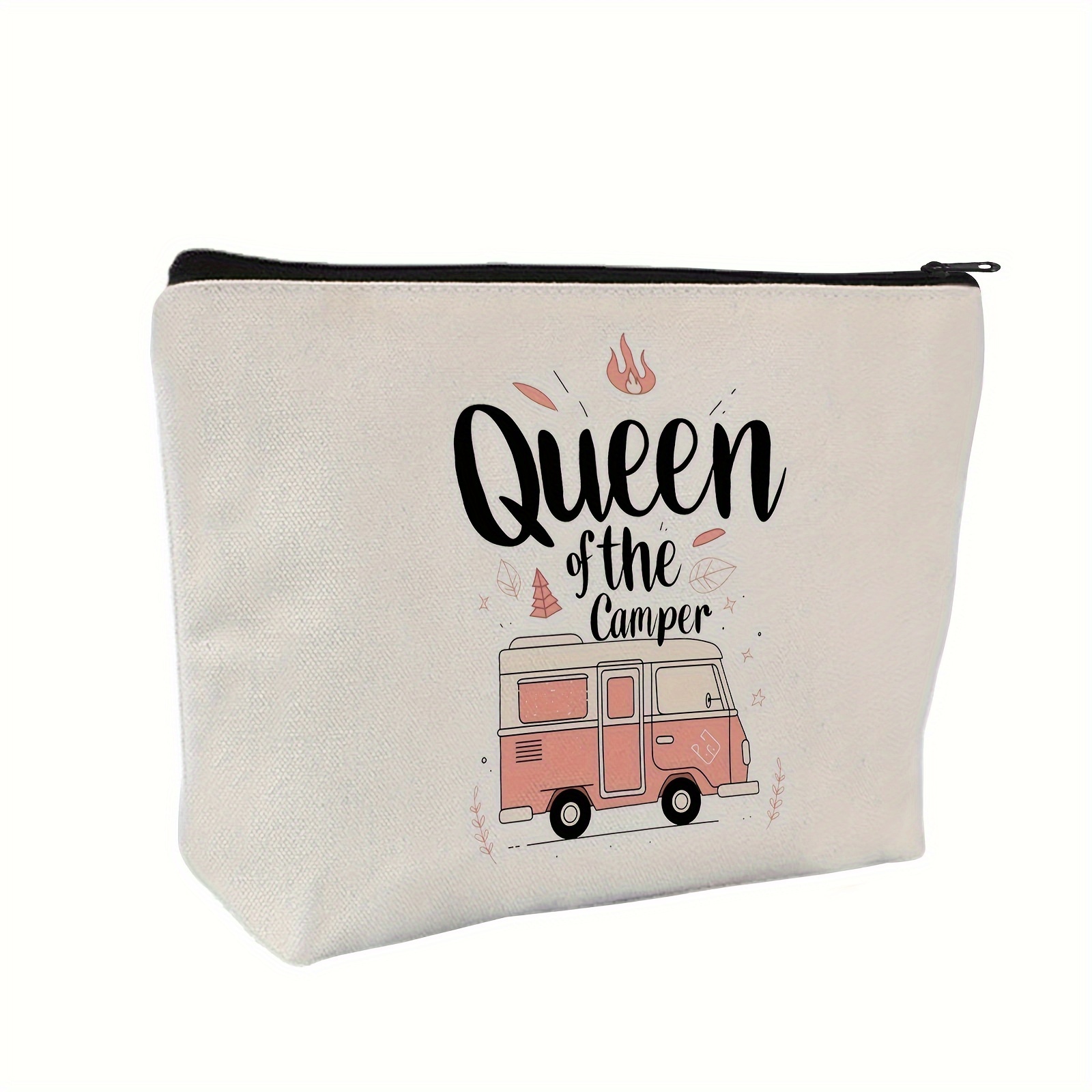 

Canvas Makeup Bag - Queen Of The Camper Accessory, Non-waterproof, Scent-free