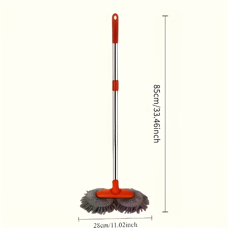 TEMU Rotating Car Wash Mop, Extendable Dual-head Chenille Cleaning Tool With Soft Scratching Brushes For Auto Detailing And Waterless Car Cleaning,