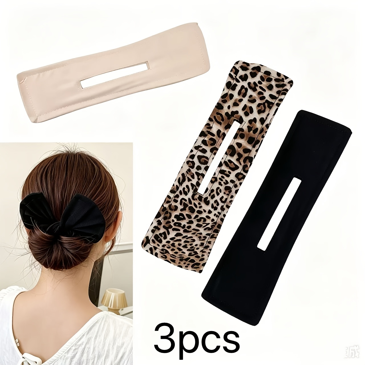 TEMU 3pcs Set Of Elegant Hair Rollers, Multifunctional For Bun/crown Styling And Enhancing Curls, Suitable For Fine/thick Hair, For Daily And Special