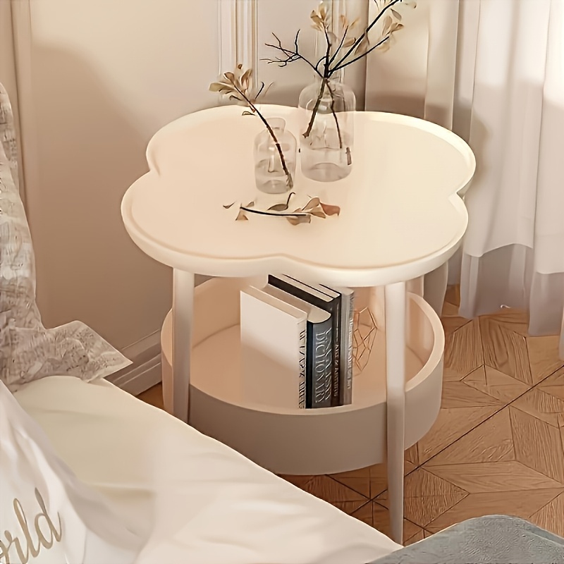 Modern Simple Cloud Coffee Table, 2-layer Space Design, Storage Design, Living Room Tea Table, Rounded Corners and Anti-collision Design
