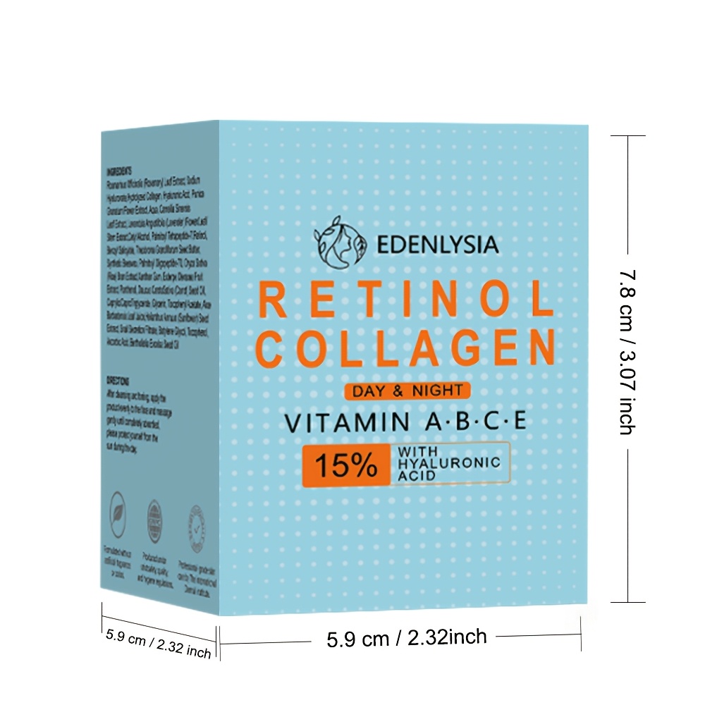 Suitable for All Skin Types Retinol Collagen Cream, Hyaluronic Acid Moisturizing, Vitamin C and E, Plant Squalane - Image 6