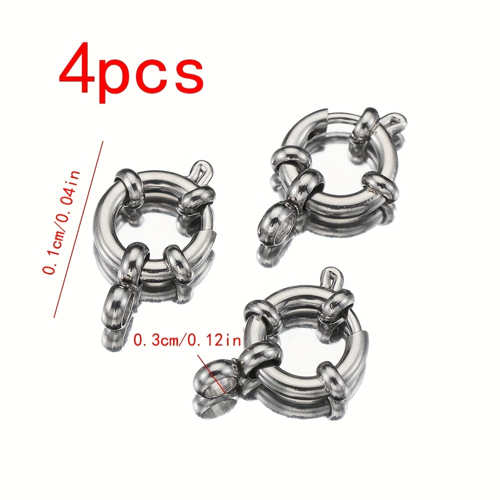 TEMU 4 Chiusure a in acciaio inossidabile, chiusura a molla con fibbia a forma di 8, chiusura connettore a per collana bracciale accessori per