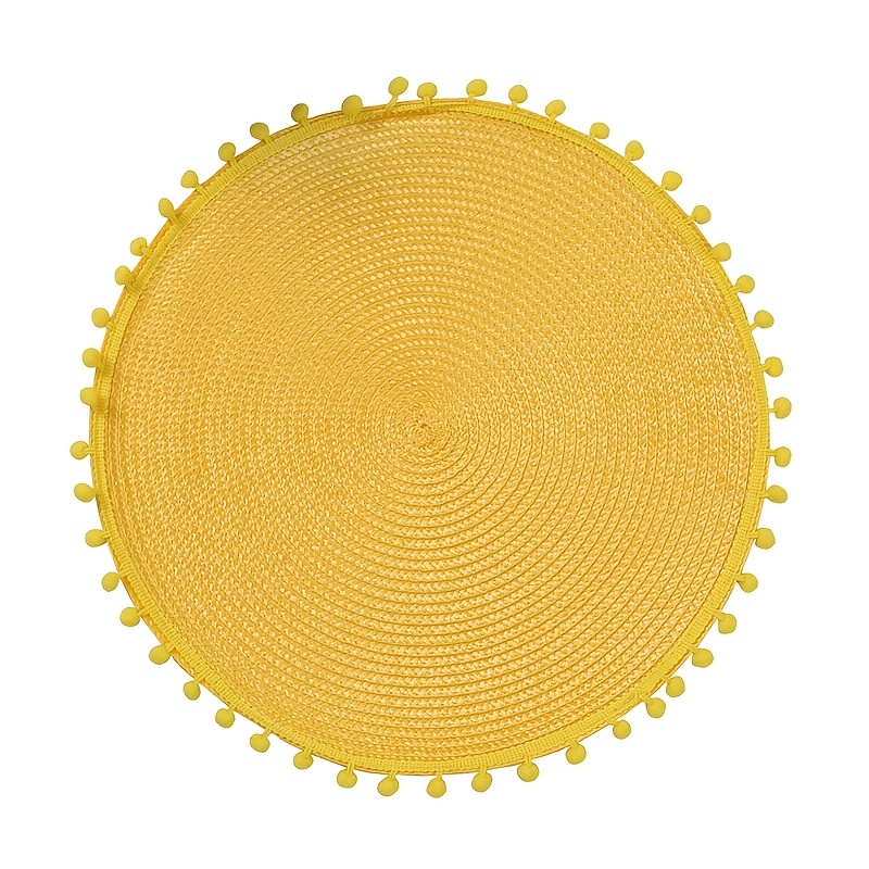 TEMU Tovaglietta in pizzo con gialla intrecciata, stile , decorazione da cucina, tappetino da tavolo -- Perfetta per /ciotole/tazze da caff癡/ /facile