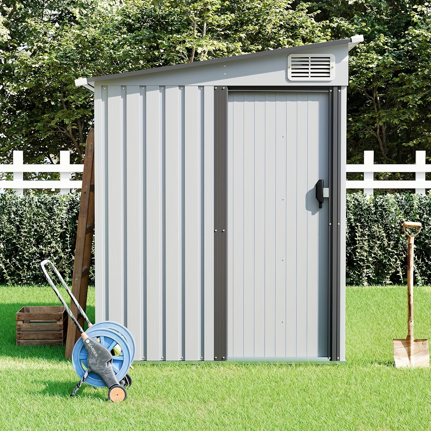 4.6' X 6.4' Outdoor Storage Shed Metal Sheds Outdoor Storage - Temu