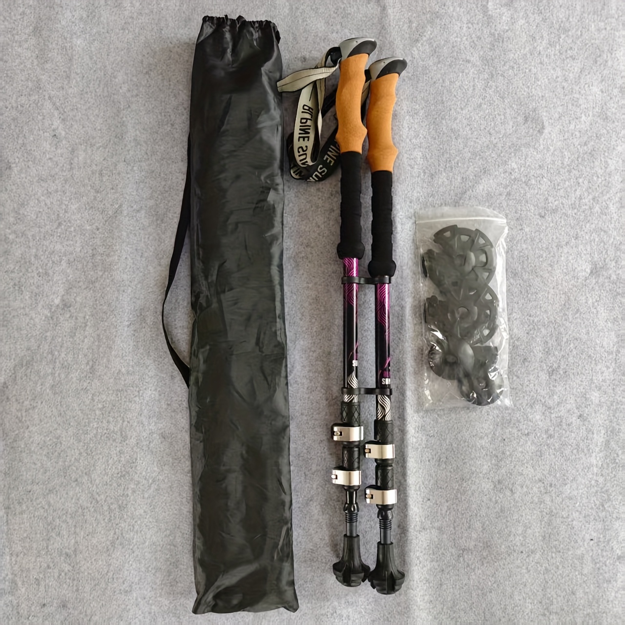 7075 Aluminum Alloy External Locking Trekking Poles Set