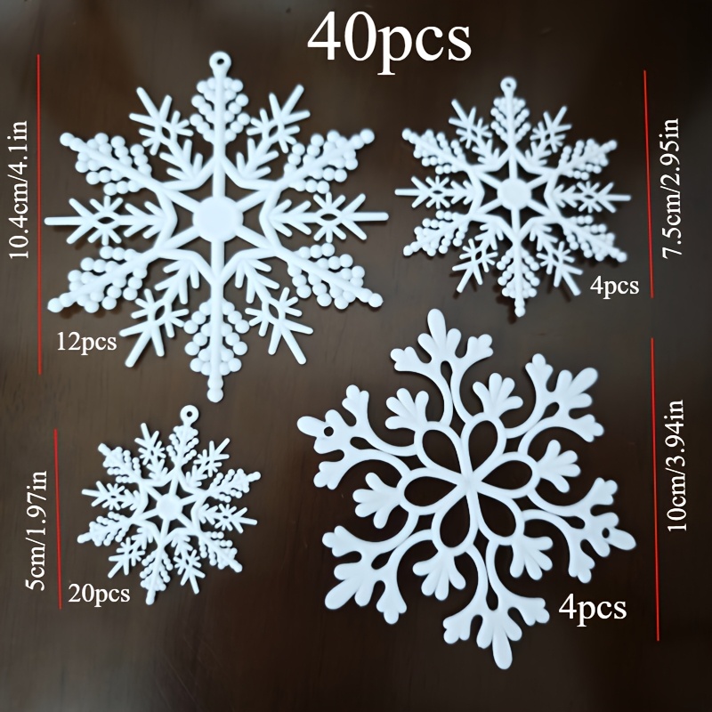 TEMU 40 Pezzi di Decorazioni a per Albero di Natale, Decorazioni Natalizie per Finestre e Porte, Pezzi di in Plastica per Decorazioni Festive, Ideali