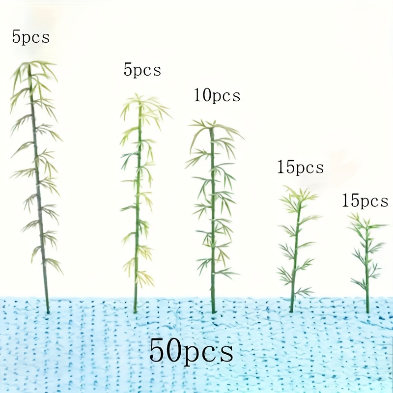 Image of 50pcs Mixed Model Trees 2. / 3.15 Inches / 3.94 Inches / 4.72 Inches - Realistic Bamboo For Train Layouts, Architectural Landscapes, Sand Table Models, Terrains, , And Micro Landscape Decorations