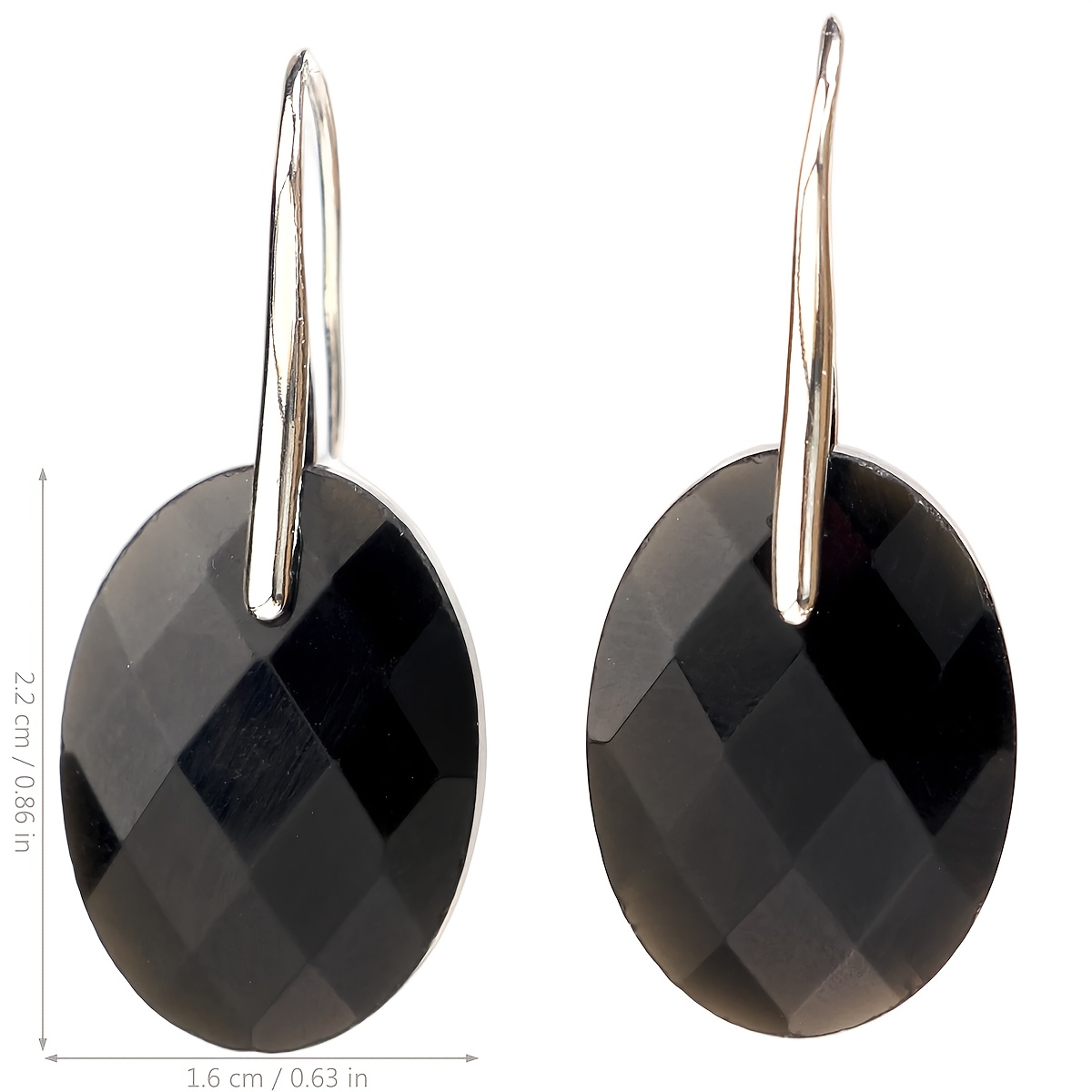 Women's Faceted Obsidian Earrings, Punk Gothic Style