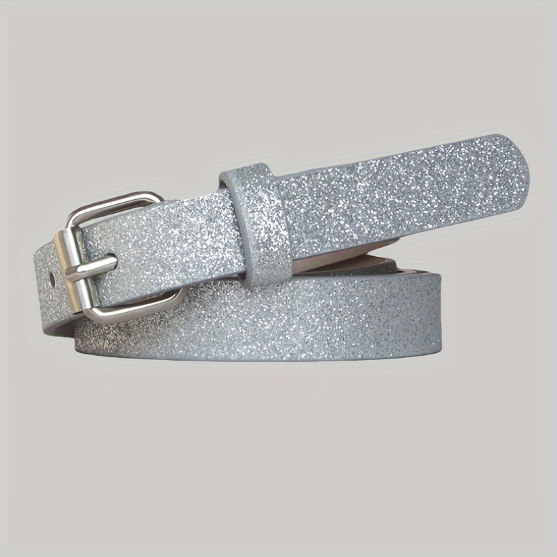 Image of 1pc Glitter Belt With , European And Candy Color Women's Belt