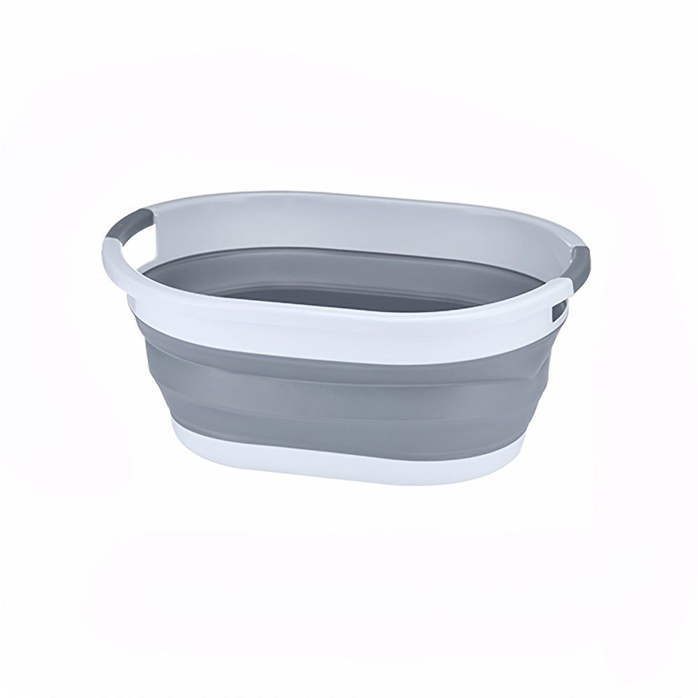 TEMU Cesto portaoggetti pieghevole in plastica con maniglie - Cesta portabiancheria multifunzionale a grande capacit�, design moderno in plastica