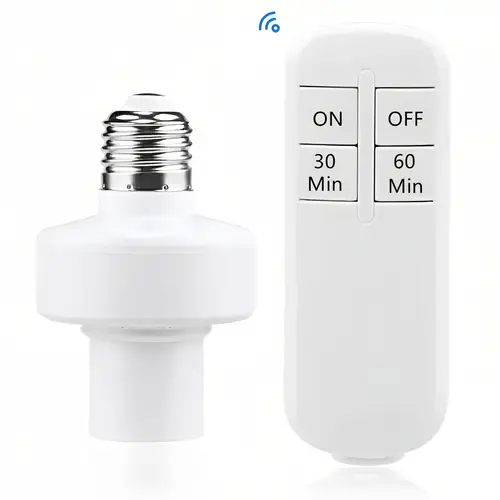 1pc e27 remote control light bulb holder adapter with switch wireless light switch for timing and control socket no bulbs included light bulb holder socket