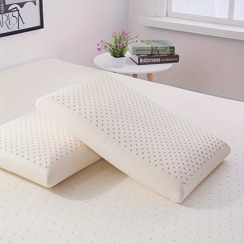 100% Talalay Latex Pillow, Latex Cooling Pillow for Sleeping (Queen Size),  Thai Supportive Bed Pillow for Back, Side and Stomach Sleepers, Helps  Relieve Pressure and Neck Pain(High Elasticity) : : Home 